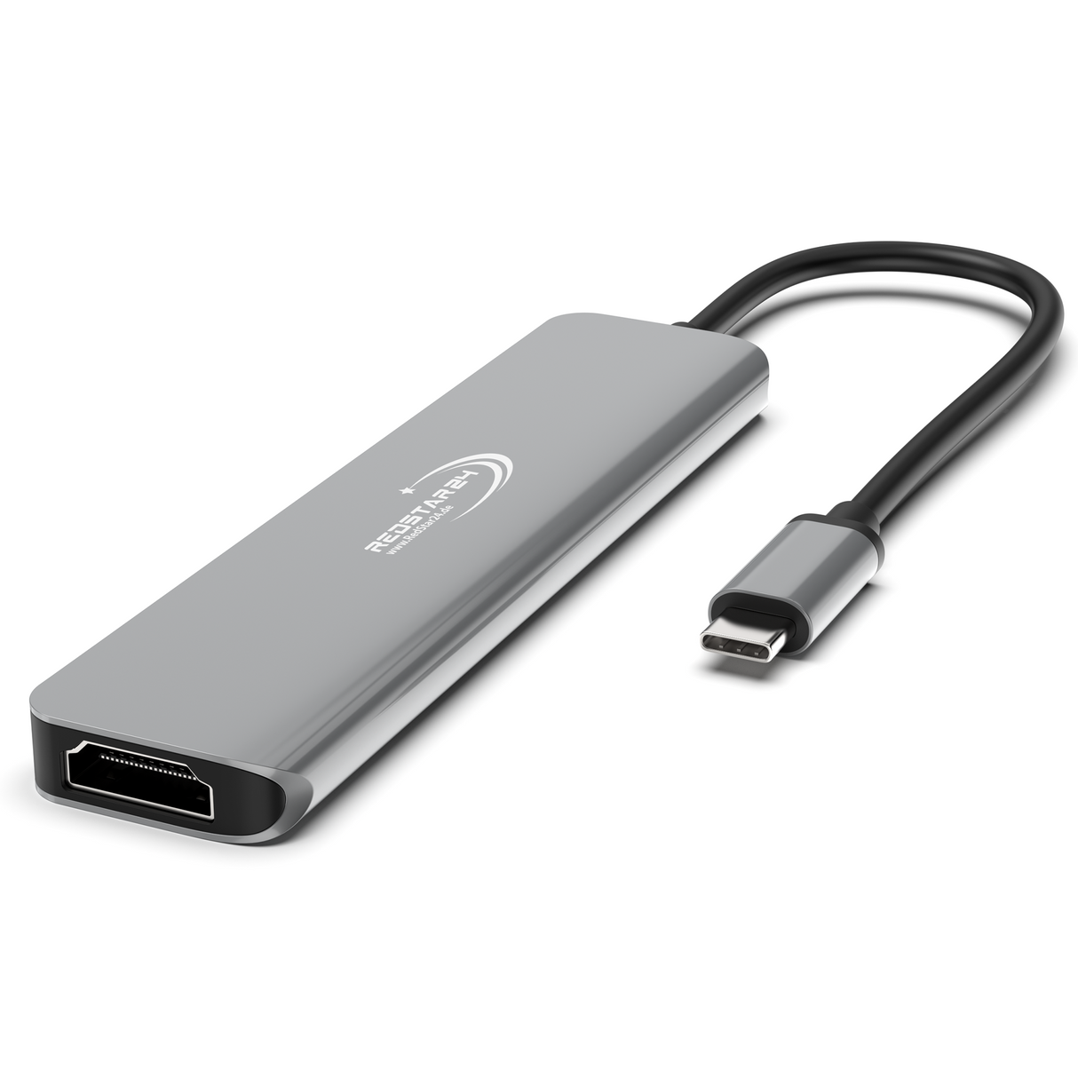 RedStar24 USB C Hub 7-in-1 Adapter – HDMI 4K, USB 3.0, MicroSD/SD, USB-C & PD 100W – Space Gray for MacBook, Laptop, Samsung, TV