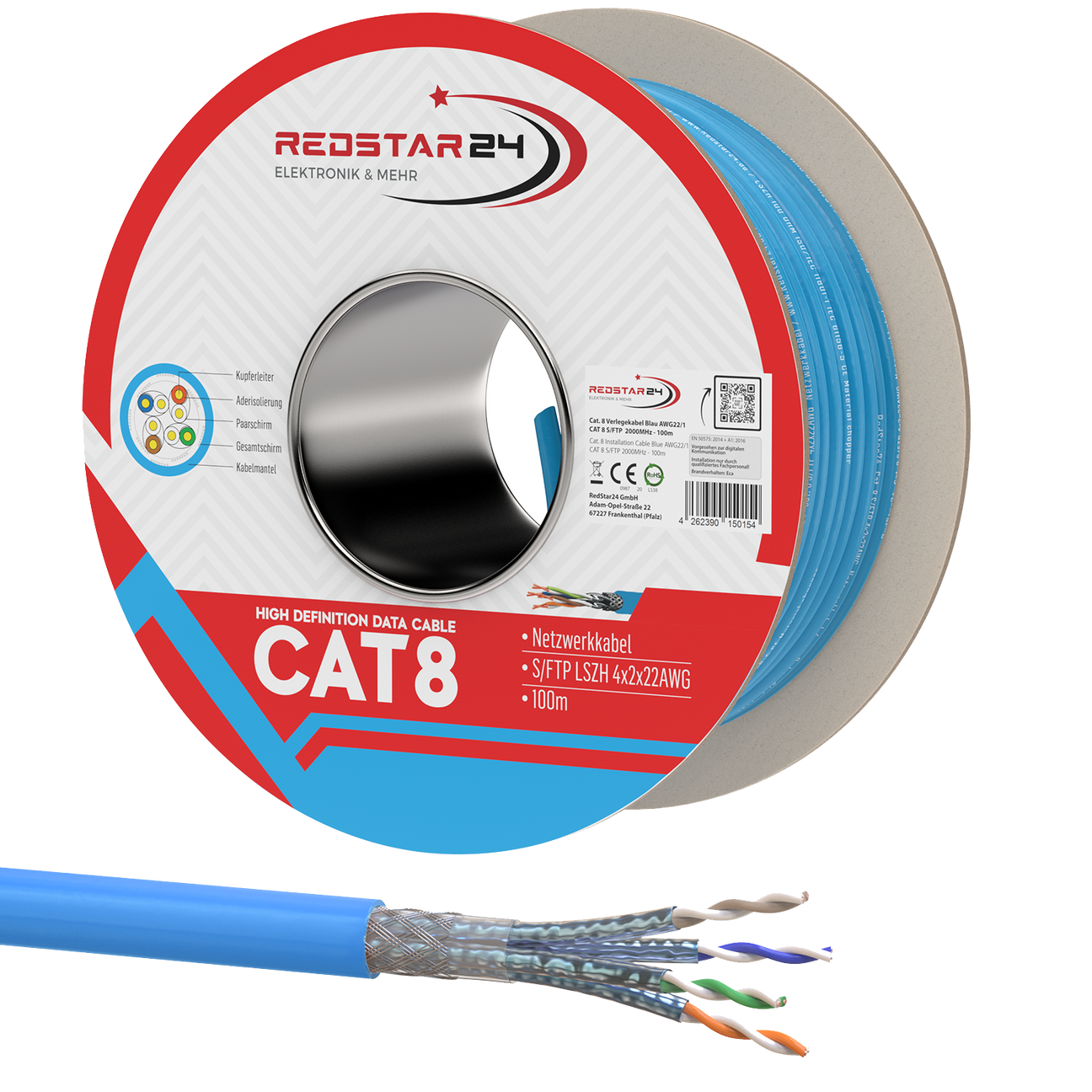 Verlegekabel (Installationskabel) - Cat7/Cat8