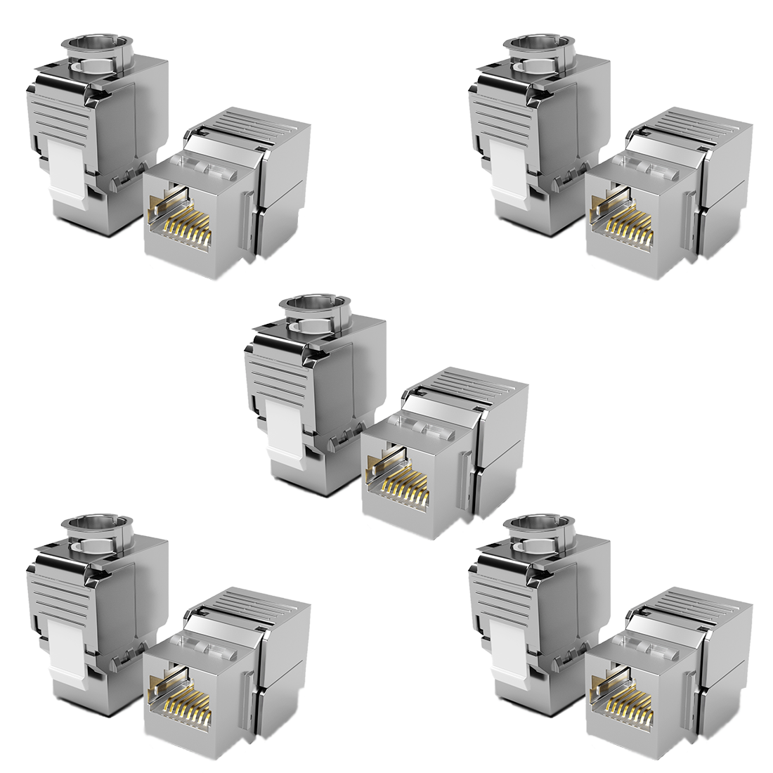 RJ45 Keystone Module Cat.6A Shielded – Tool-Free – 1 to 48 Piece Set – 10 Gbit/s LAN Module | RedStar24