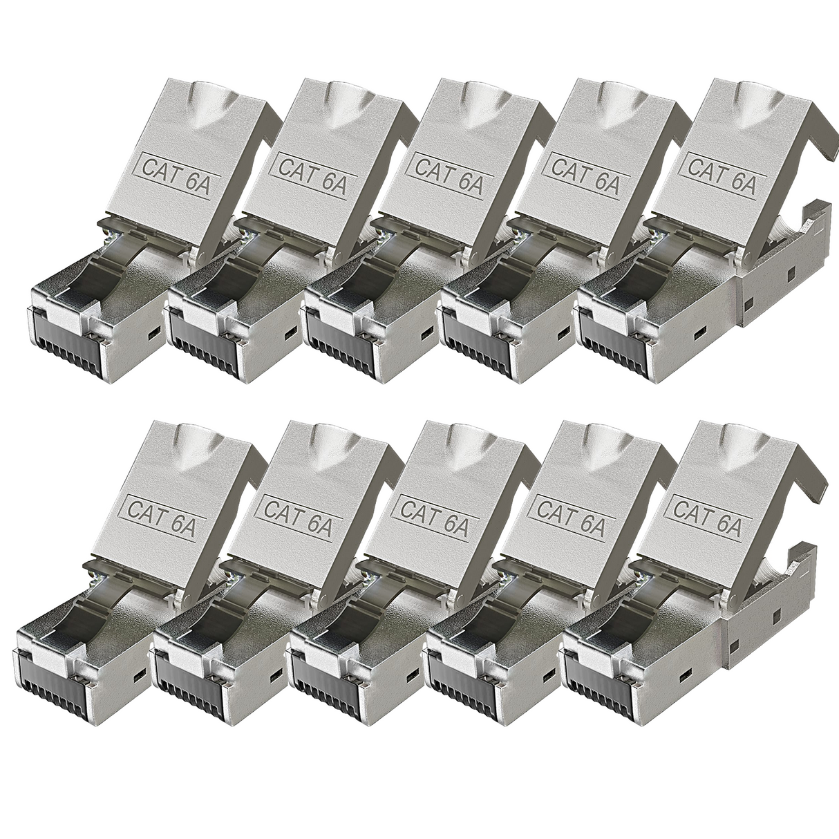 RedStar24 Connecteur réseau CAT6a RJ45 sans outil – Blindé – Ethernet 10 Gigabit – pour câble d'installation – Lots de 1 à 24 pièces