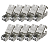 RedStar24 Connecteur réseau CAT6a RJ45 sans outil – Blindé – Ethernet 10 Gigabit – pour câble d'installation – Lots de 1 à 24 pièces