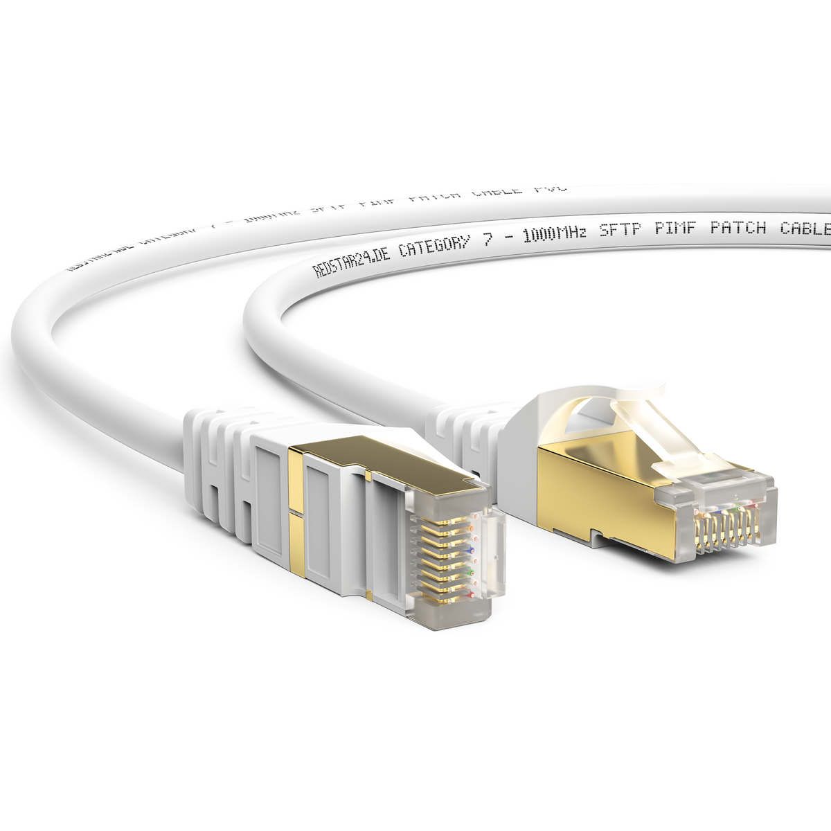 RedStar24 CAT 7 Patch Cable – Gigabit LAN Ethernet Cable RJ45 (0.25m–20m, Black/White, 10 Gbit/s, 600 MH