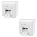RedStar24 Prise réseau Cat6A – 2 ports RJ45, blindée – Lot de 1 / 2 / 4 – Prise LAN pour montage en saillie et encastré, 10 Gbit/s, compatible PoE