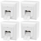 RedStar24 Prise réseau Cat6A – 2 ports RJ45, blindée – Lot de 1 / 2 / 4 – Prise LAN pour montage en saillie et encastré, 10 Gbit/s, compatible PoE