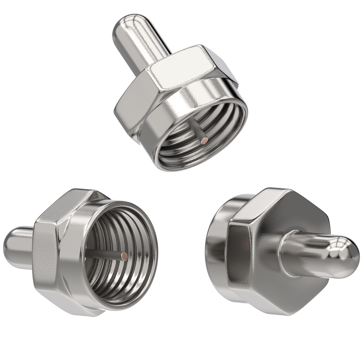 RedStar24 F-termination resistor 75 Ohm – 10 piece set – Sat coaxial cable termination – solid metal, corrosion-protected