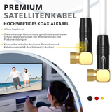 RedStar24 SAT antenna cable 135 dB – 2x 90° F-angle connectors – HDTV, DVB-S/S2, DVB-C, cable internet, UHD, gold-plated – black/white – 1m to 20m