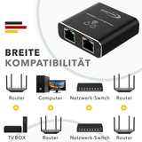 RedStar24 Répartiteur LAN 1 vers 2 – Répartiteur Gigabit Ethernet 2 ports, Boîtier en aluminium, Plug & Play
