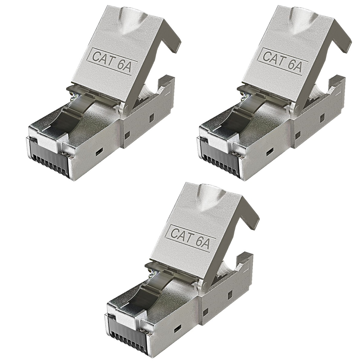 RedStar24 CAT6a network connector RJ45 tool-free – shielded – 10 Gigabit Ethernet – for installation cables – sets of 1 to 24 pieces