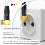 RedStar24 SAT antenna cable 135 dB – 2x 90° F-angle connectors – HDTV, DVB-S/S2, DVB-C, cable internet, UHD, gold-plated – black/white – 1m to 20m