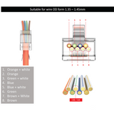 10x RJ45 connector Cat 7 Pass-Through – LAN network connector for installation cable, Ethernet crimp connector 10 Gigabit