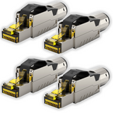 Connecteur RJ45 sans outil Cat.8.1 – Kit de 1 / 2 / 4 / 10 / 12 – Connecteur réseau LAN blindé pour câbles d'installation Cat 6/7/8 – 40 Gbit/s