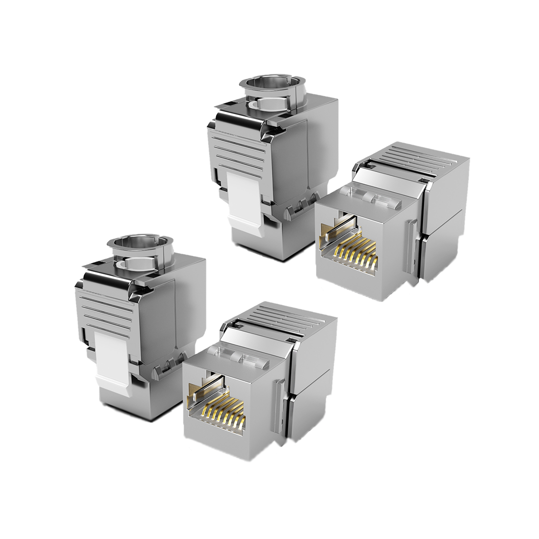 RJ45 Keystone Module Cat.6A Shielded – Tool-Free – 1 to 48 Piece Set – 10 Gbit/s LAN Module | RedStar24