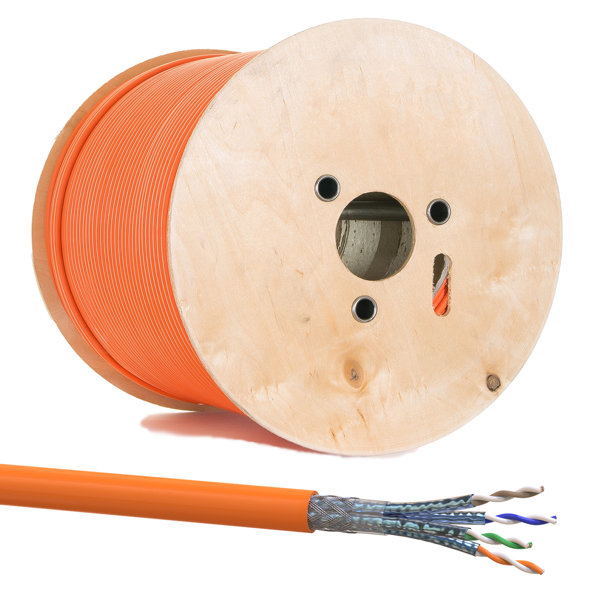 Câble d'installation Cat7 S/FTP 1000 MHz – LSZH Eca, AWG23, PiMF, Orange | RedStar24