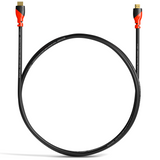 RedStar24 HDMI 2.0 Cable – 4K Ultra HD @60Hz, Dolby Atmos, DTS:X, Gold-Plated Connectors – Black/Red – 0.5m to 5m