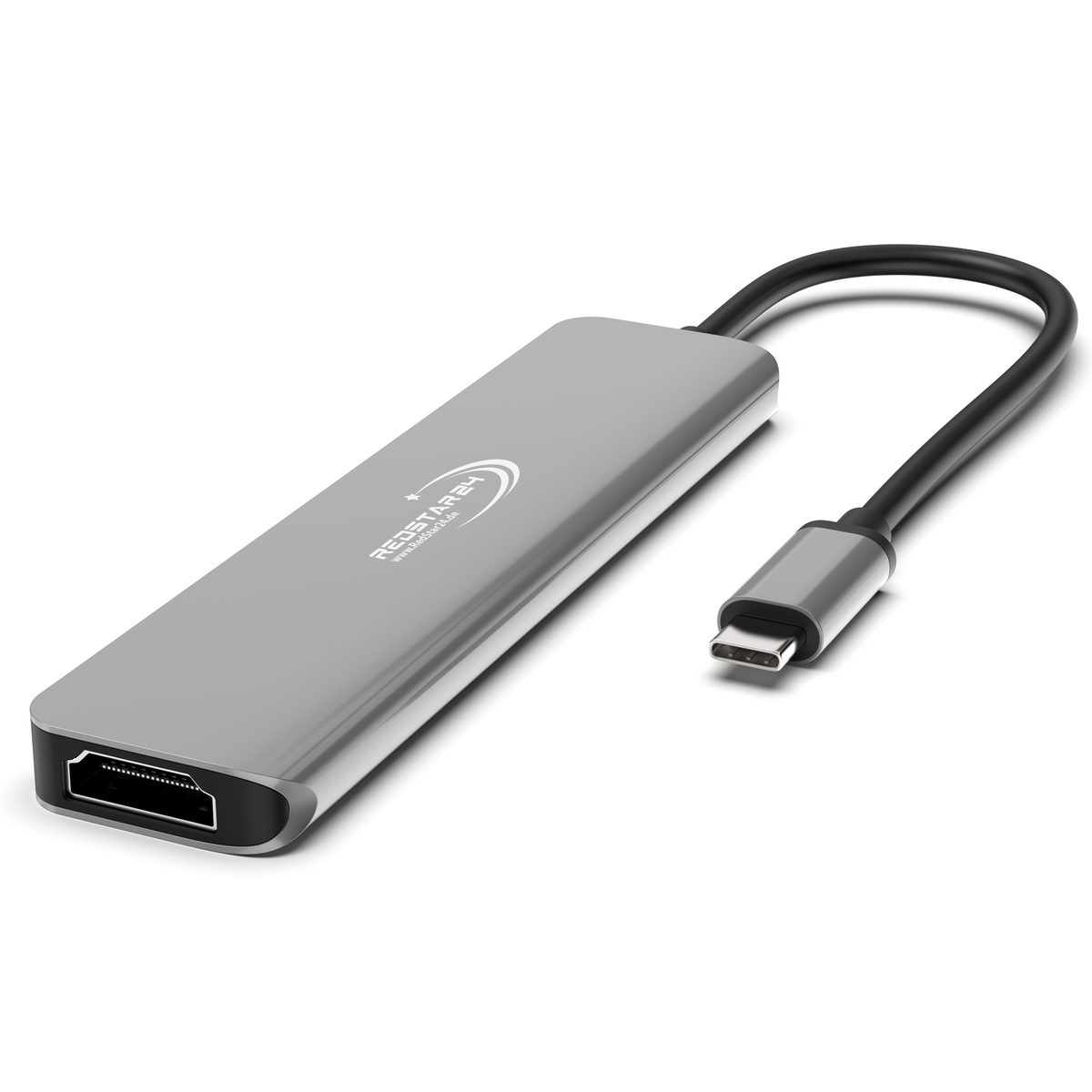 RedStar24 Hub USB C 7-en-1 Adaptateur – HDMI 4K, USB 3.0, MicroSD/SD, USB-C & PD 100W – Gris Sidéral pour MacBook, Ordinateur Portable, Samsung, TV