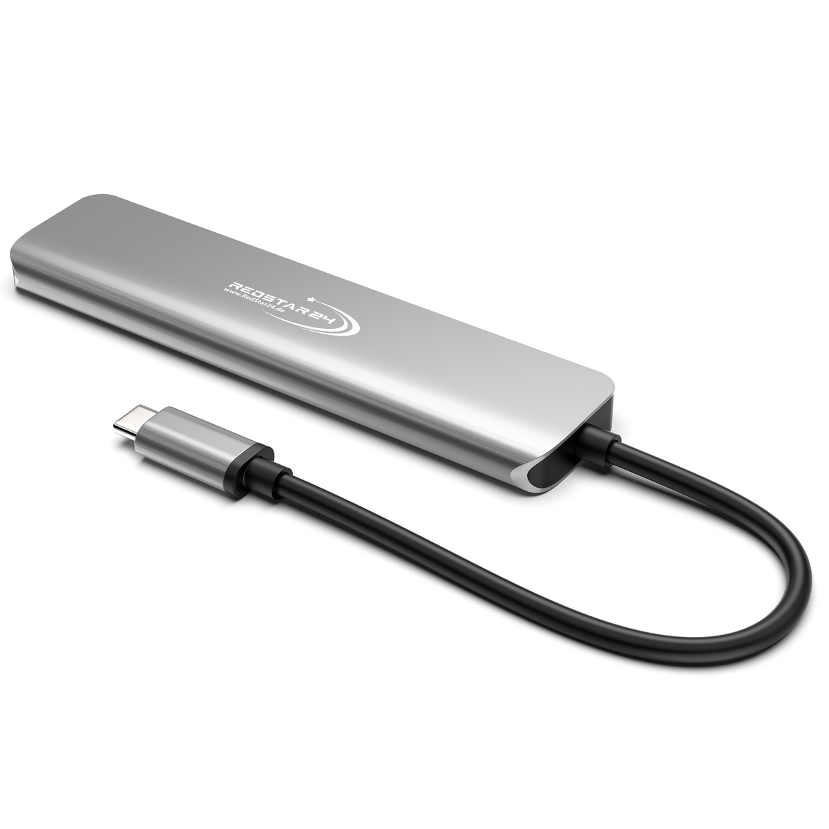 RedStar24 Hub USB C 7-en-1 Adaptateur – HDMI 4K, USB 3.0, MicroSD/SD, USB-C & PD 100W – Gris Sidéral pour MacBook, Ordinateur Portable, Samsung, TV