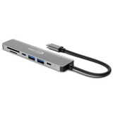 RedStar24 USB C Hub 7-in-1 Adapter – HDMI 4K, USB 3.0, MicroSD/SD, USB-C &amp; PD 100W – Space Gray for MacBook, Laptop, Samsung, TV