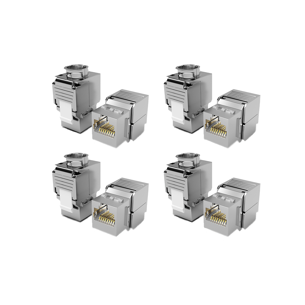RJ45 Keystone Module Cat.6A Shielded – Tool-Free – 1 to 48 Piece Set – 10 Gbit/s LAN Module | RedStar24