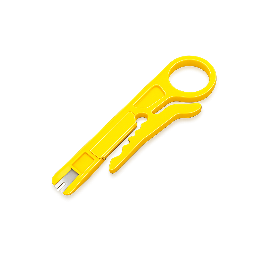 Netzwerk-Multitool 2in1 – Kabelabisolierer mit LSA-Auflegefunktion, orange