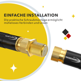 RedStar24 F-connector gold-plated – F-coupling for satellite cables &amp; coaxial cables – fully shielded – set of 2, 10 or 100