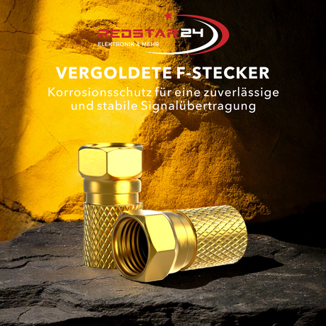 RedStar24 F-Stecker Set 10er Pack für SAT &amp; TV Anlagen