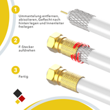 RedStar24 F-Connector &amp; F-Connector Set – 10x F-Connectors 7mm + 5x F-Connectors – SAT Cable Coaxial Adapter Gold-Plated – HDTV, UHD, 4K