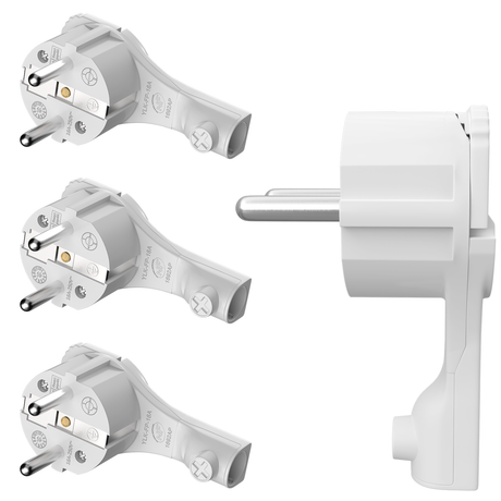 CEE 7/7 Schuko Stecker Weiß/Schwarz RedStar24