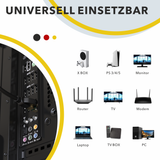 Câble patch RedStar24 CAT 8 – Câble Ethernet LAN S/FTP RJ45 (0,25m–20m, noir/blanc, 40 Gbit/s, 2000 MHz)