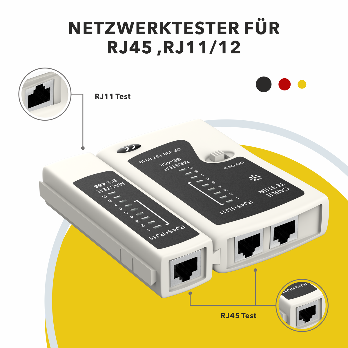 RedStar24 Kit d'outils réseau 4-en-1 – Pince à sertir RJ45, outil LSA, testeur de câble et dénudeur avec pochette