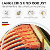 RedStar24 Cat7 Duplex Kabel 2×50m halogenfrei flammwidrig Orange