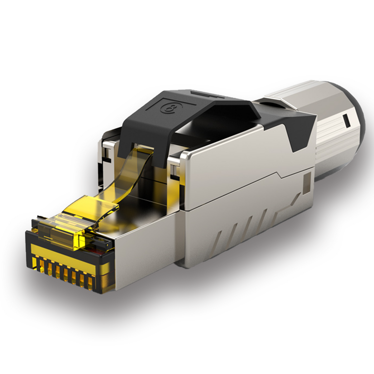 Connecteur RJ45 sans outil Cat.8.1 – Kit de 1 / 2 / 4 / 10 / 12 – Connecteur réseau LAN blindé pour câbles d'installation Cat 6/7/8 – 40 Gbit/s