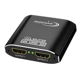 RedStar24 HDMI Splitter 1 entrée 2 sorties – 4K@60Hz, 3D, Boîtier aluminium, compatible HDCP – Répartiteur HDMI pour TV, vidéoprojecteur, console