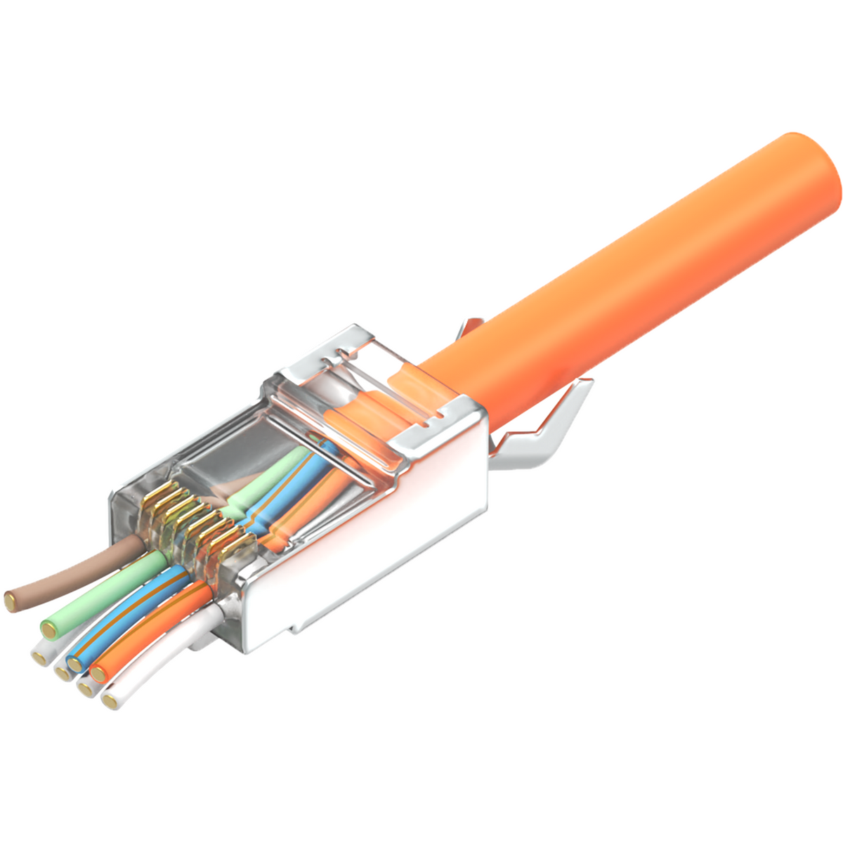 10x RJ45 connector Cat 7 Pass-Through – LAN network connector for installation cable, Ethernet crimp connector 10 Gigabit