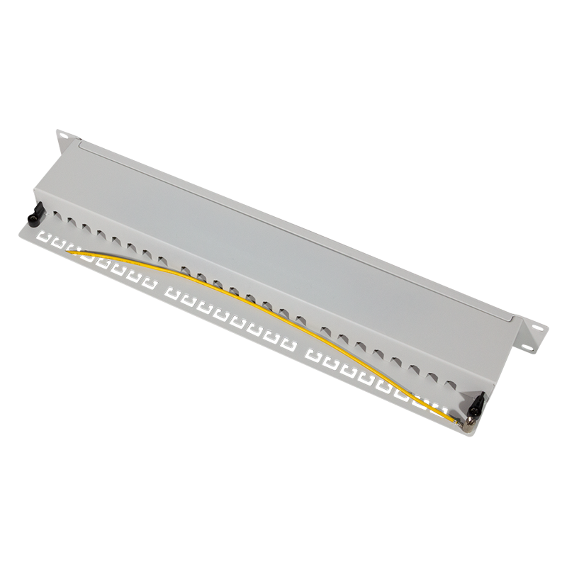 LogiLink Panneau de brassage Cat.6A – 24 ports RJ45, blindé, 19 pouces, PoE/PoE+/PoE++, Gris clair (RAL 7035)