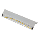 LogiLink Panneau de brassage Cat.6A – 24 ports RJ45, blindé, 19 pouces, PoE/PoE+/PoE++, Gris clair (RAL 7035)