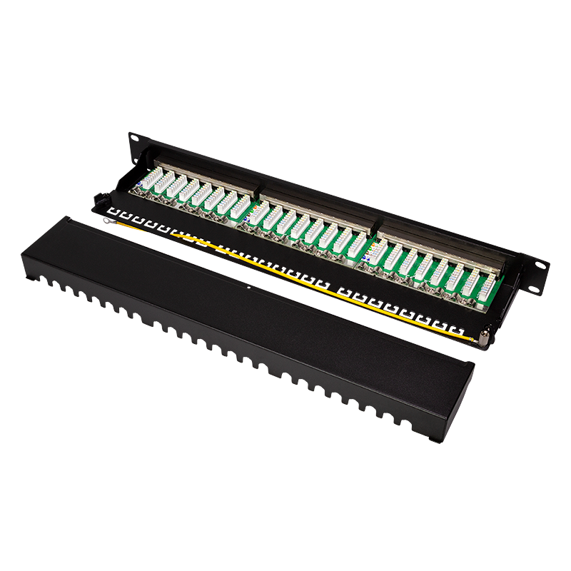LogiLink Panneau de brassage Cat.6A – 24 ports RJ45, blindé, 19 pouces, PoE/PoE+/PoE++, noir (RAL 9005)