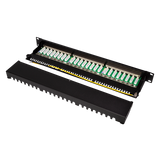 LogiLink Panneau de brassage Cat.6A – 24 ports RJ45, blindé, 19 pouces, PoE/PoE+/PoE++, noir (RAL 9005)