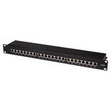 LogiLink Panneau de brassage Cat.6A – 24 ports RJ45, blindé, 19 pouces, PoE/PoE+/PoE++, noir (RAL 9005)