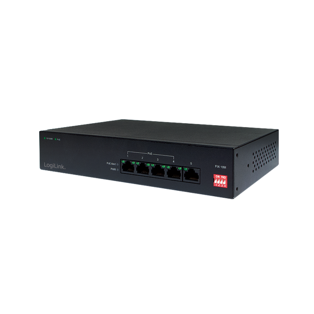 LogiLink NS0098 5-Port PoE Switch – Fast Ethernet mit PoE+