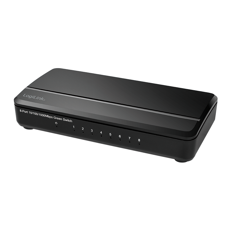LogiLink Switch de bureau Gigabit 8 ports NS0106 - Switch réseau Ethernet, 10/100/1000 Mbit/s, économe en énergie, Plug & Play