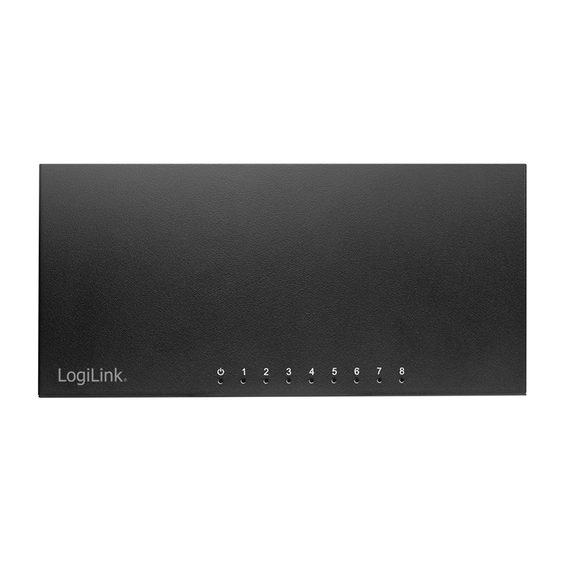LogiLink 8-Port Gigabit Desktop Switch – Ethernet Network Switch, Metal Housing, Fanless, Plug &amp; Play (NS0117)