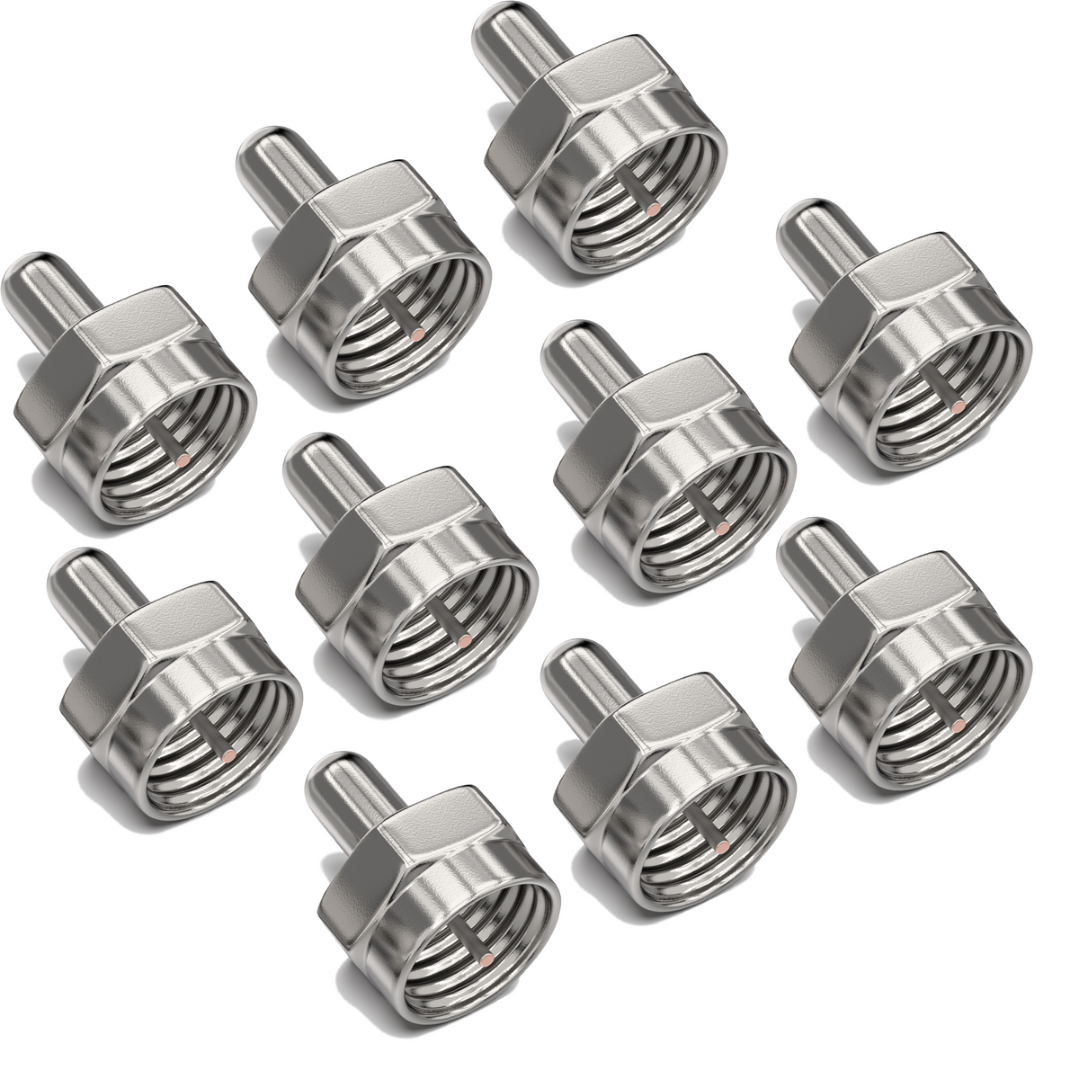 RedStar24 F-termination resistor 75 Ohm – 10 piece set – Sat coaxial cable termination – solid metal, corrosion-protected