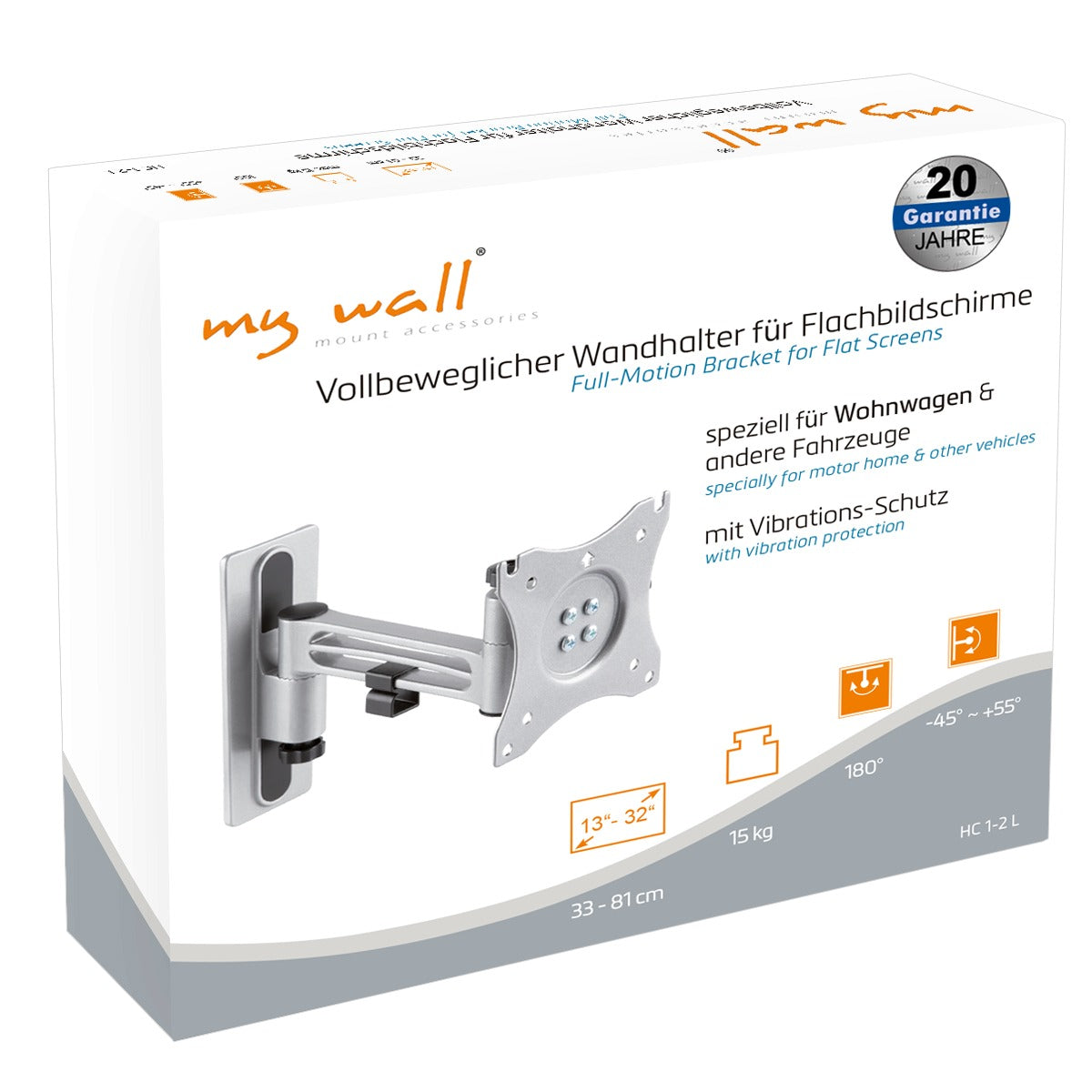 my wall TV Wandhalterung für Wohnmobile & Wohnwagen (HC 1-2 L)