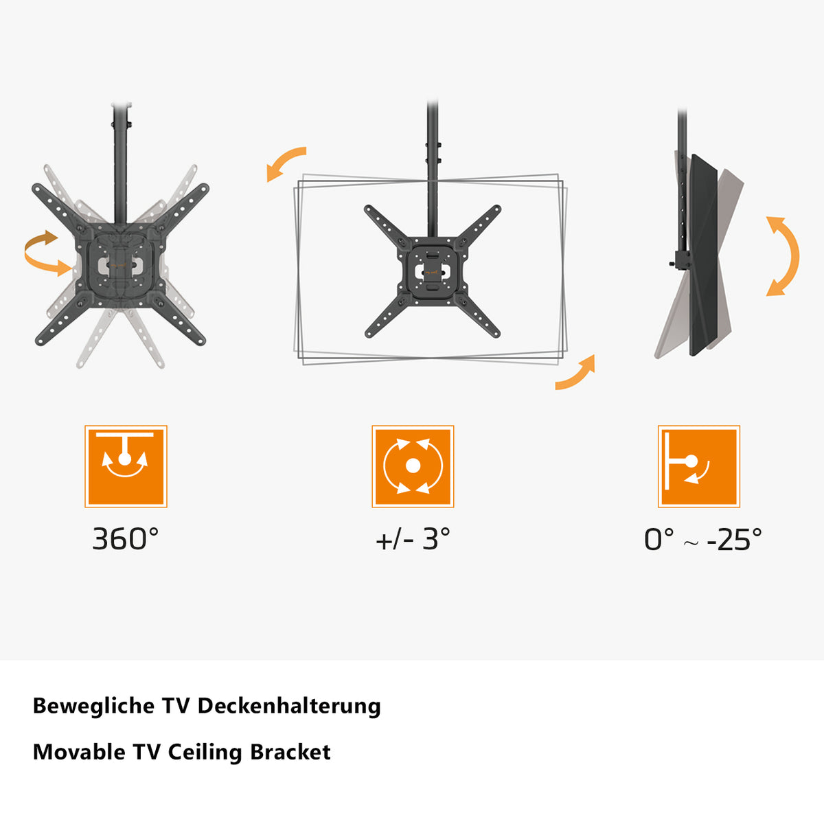 my wall Bewegliche TV Deckenhalterung (HD 9 L)