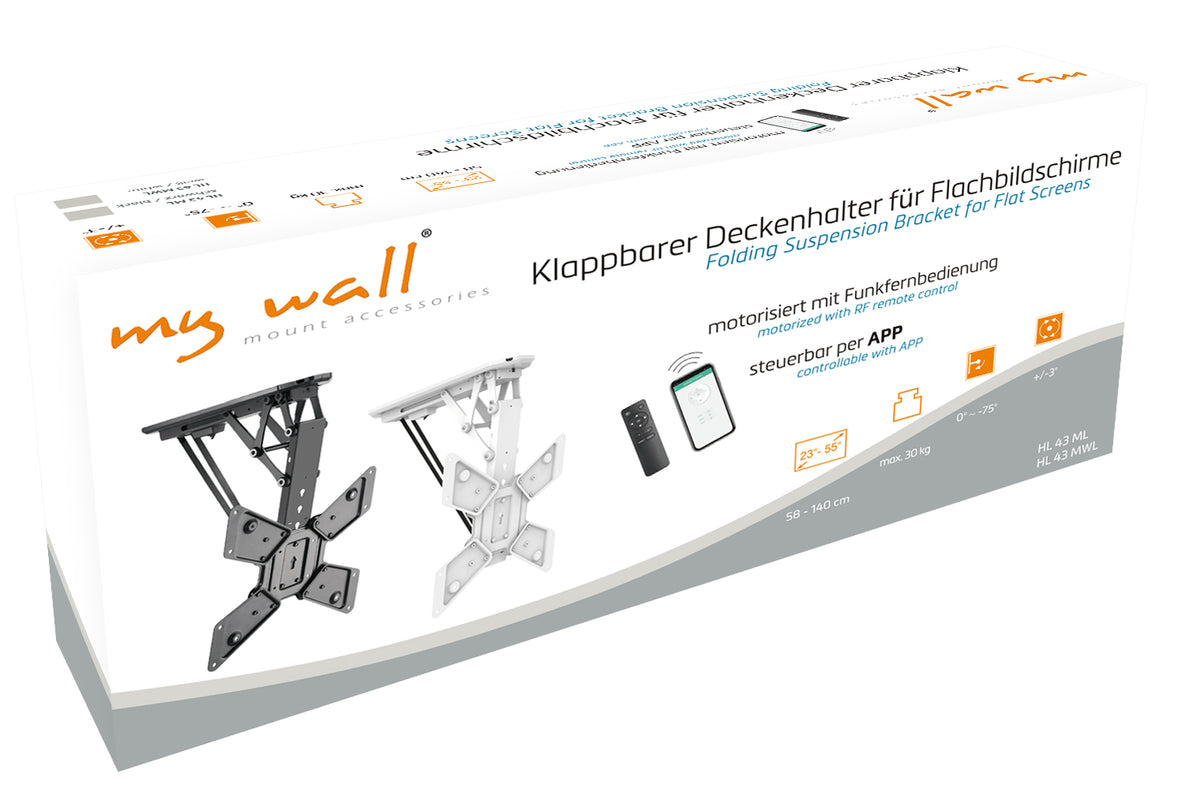 my wall Motorisierter & klappbarer Deckenhalter für Flachbildschirme (HL 43 MWL)