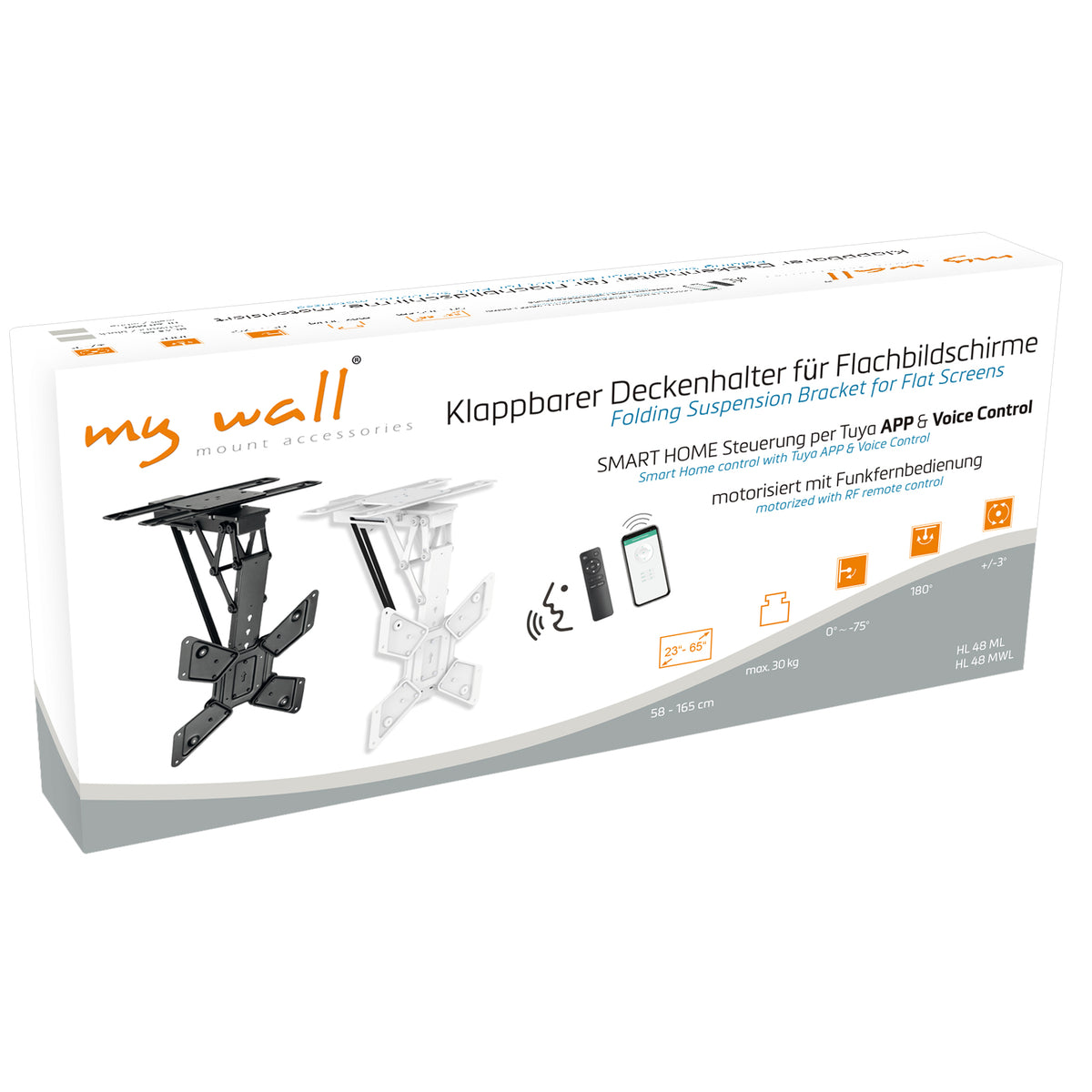 my wall Motorisierter & klappbarer TV Deckenhalter (HL 48 MWL)
