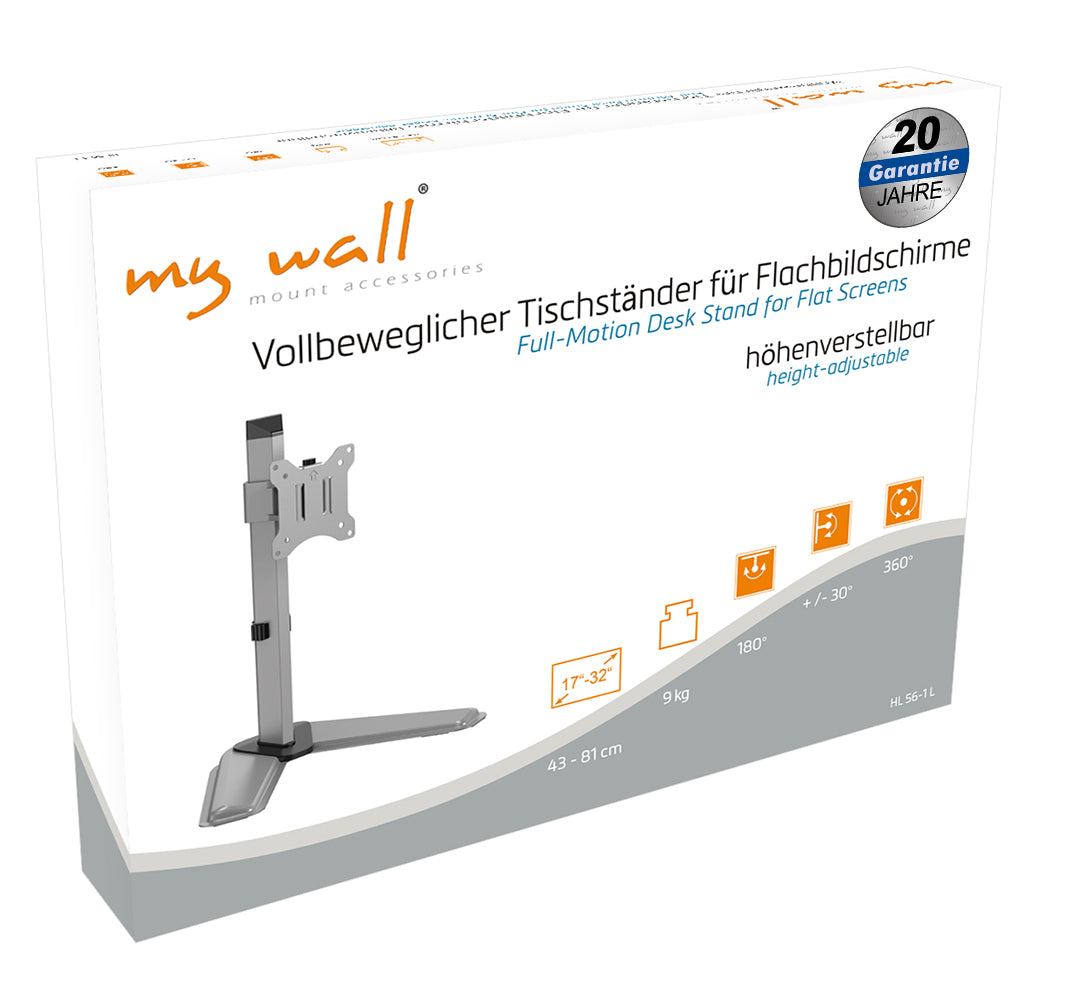 my wall Höhenverstellbarer Tischständer für Flachbildschirme (HL 56-1 L)