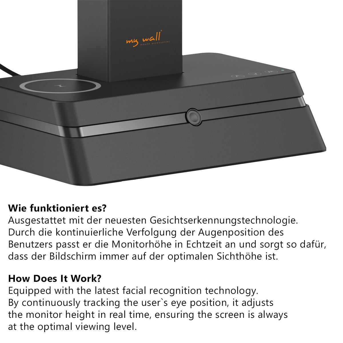 my wall Monitor Halterung mit Eye Level Höhenverstellung (HL 66-1 L)