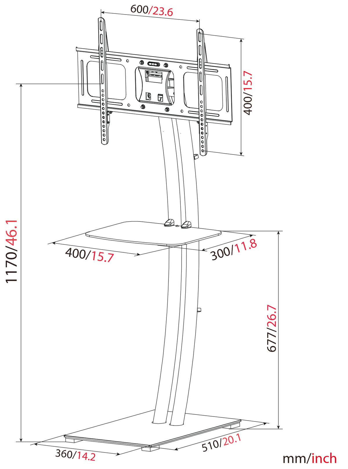 my wall Standfuß für LCD TV (HP 107 L)