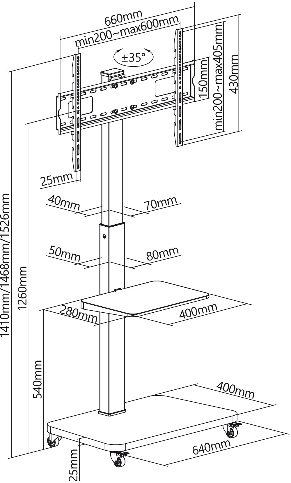 my wall Standfuß für Flachbildschirme (HP 108 L)